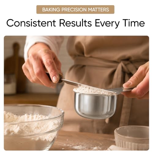 Color Up ½ Cup Measuring Cup (120 ml) – Premium Chrome Stainless Steel, Accurate for Wet & Dry Ingredients, Embossed Markings, Easy-Pour Spouts, Dishwasher-Safe, Kitchen Essential - size: 1/2 Cup (120 ml) Stainless