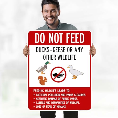 Do Not Feed Ducks Geese Or Any Other Wildlife Sign Sign, 24x30 Inches, Rust Free .063 Aluminum, Fade Resistant, Made in USA by My Sign Center - size: 24x30 Aluminum