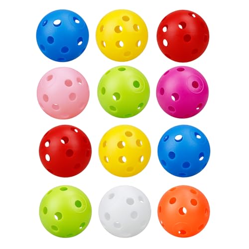 12Pcs Cat Ball Toy, Low Noise No Bells Holey Plastic Cat Balls, Funny Interactive Cats Toys for Indoor Cats, Firm Toy Balls for Kitten Puppy Ferret Bird (1.65") - color: 12/Pack, Plastic Balls