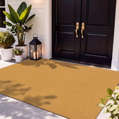 SHACOS 4x6ft Artificial Coir Door Mat Indoor Outdoor | Non-Slip, Dirt Trapping, Low Pile 0.3", Welcome Doormat, Front Door Porch Entryway Patio Backyard - color: Artificial Coir, size: 4x6ft