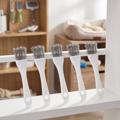 FOMIYES 5pcs Bird Cage Cleaning Tool, Wire Brush with Integrated Scraper for Tough Stains, Scrubber for Aviary, Hamster Cages, and Small Animal Crates