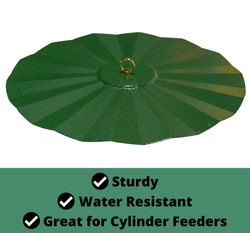 Metal Rain/Weather Guard - Perfect for Outdoor Bird Feeders, Seed Cylinders, Hummingbird Feeders, Cylinder Feeders and More Against Water, Sun, and Overhead Messes Rust Proof, - color: Green, size: 16 Inches