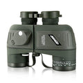 AOMEKIE 10x50 Waterproof Marine Binoculars for Adults with Rangefinder Compass BAK4 Prism FMC Lens for Birdwatching Hunting Boating Fishing Water Sports(Green) - color: Green