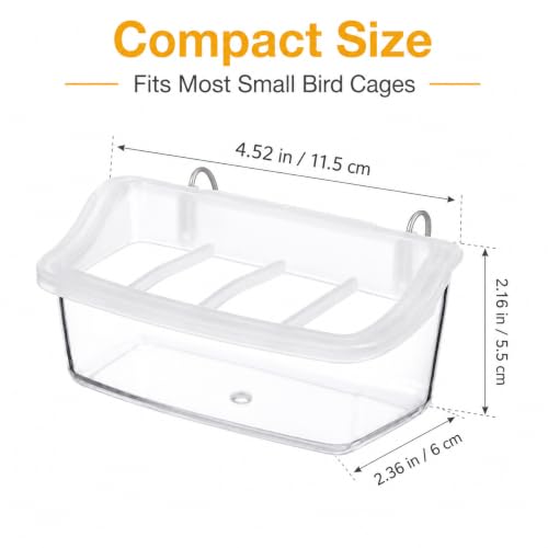 2Pcs Bird Feeder for Cage, Transparent Hanging Bowl for Parakeets & Birds | bird cage feeder with hanging design for food and water, helping keep cages cleaner for parakeets and small birds