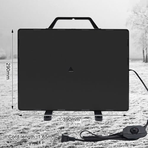 Thermostatic Chicken Coop Heater 160W Poultry Heating Panel 0-99℃ Adjustable Temperature Radi Heating Board Stainless Steel Heating Plate for Chicks Hens Poultry Pets