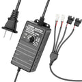 2Pin/3Pin/4Pin PC Fan 12V Speed Controller Adjustable 36W Power Supply, AC 110V-240V to DC 5-12V, Multi-Voltage Fan Power Supply Regulated Adapter (FC-2/3/4P