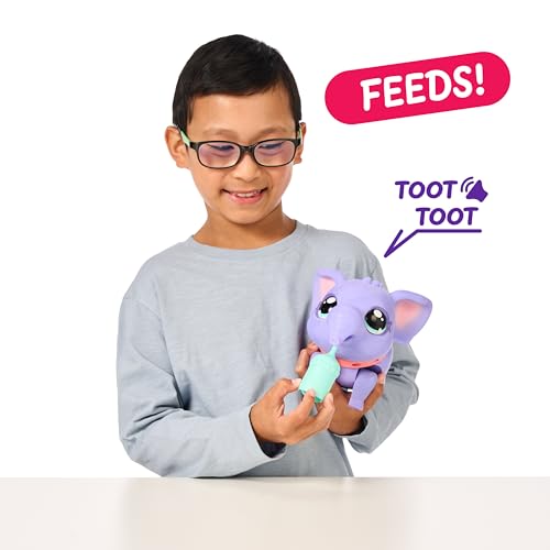 Little Live Pets My Walking Elephant Toots, Walks, Dances & Sways | 25+ sounds & reactions, includes leash & feeding bottle; interactive pet toy for kids ages 5+ - style: Walking Elephant