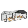 Garvee Metal Chicken Coop, Chicken Runs for Yard with Waterproof and Anti-UV Cover, 3 Door Portable Chicken Coop for Outdoor, Rabbit, Duck, Black, 120"×40"×40"
