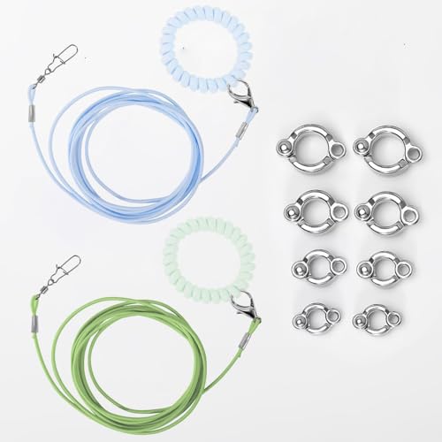 Bird Leash and Parrot Harness with Leg Ring. 2 Sets Elastic Outdoor Training Rope for Parakeet Conure Cockatiel. Anti-Flyaway Flying Equipment for Small Medium Birds