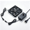 120mm AC Computer Cooling Fan, 110V-240V Speed Controller, for PC, Router | Wall plug exhaust with 5ft cord, metal guard, 25mm thick, for AV cabinet, receiver, amplifier, electronics, and greenhouse