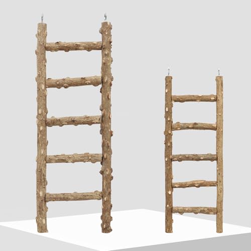 Natural Pepper Wood Parrot Ladder - Bird Climbing & Chewing Toy, Cage Accessory for Parrots, Parakeets, Cockatiels - size: 15.7 × 3.9 Inch