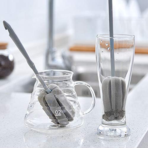 Brush Bottle 2 Pack 1 Long 1 Short Cleaning Brush 2pcs Traceless Hook | Wine Glass Sponge Brush