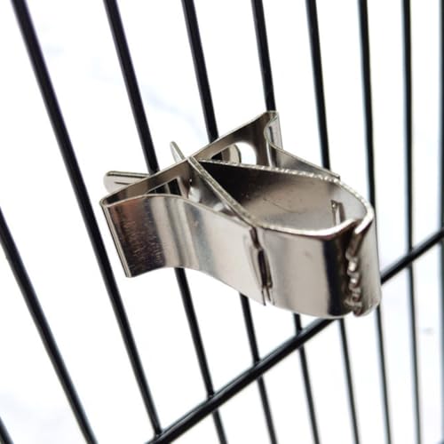 Toddmomy 4pcs Compact Bird Cage Clips Stainless Steel Convenient Small Fruit and Vegetable Food Holders for Daily Use Feeding Supplies