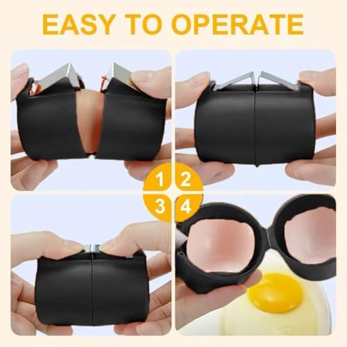 Egg Cracker Tool for Raw Eggs, Egg Shell Opener with Stainless Steel Cutter, Clean Cut Kitchen Gadget for Cooking, Baking & Meal Prep - color: White