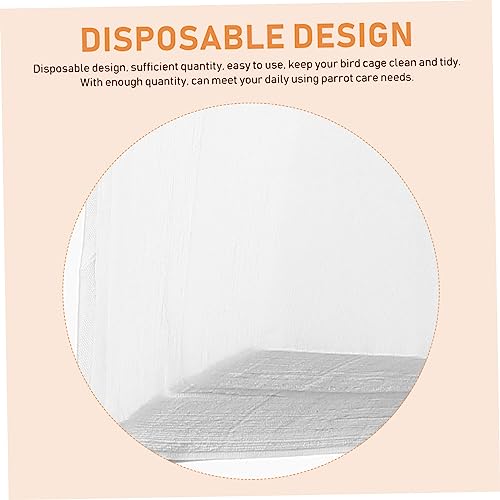 Yardwe 100pcs Bird Cage Paper Pads Disposable Absorbent Urine Liners for Parrots Birds Cage Accessories Pads for Healthier Environments