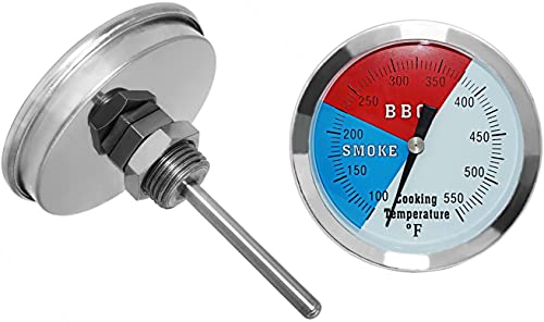 3 1/8 Inch Smoker Temperature Gauge Replacement for BBQ Grill and Smoker | Large Face Accurate BBQ Temperature Gauge and Smoker Thermometer for Oklahoma Joe's Charcoal Grill and Wood Smoker Pit - color: 1 Pack