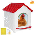 Waterproof Plastic Chicken Nesting Box & Compact Hen House for Coop | Comes with Washable Nesting Pad, Easy-Clean Spacious Nesting Box, Suitable for Hens, Ducks, Rabbits & Backyard Poultry - color: Red