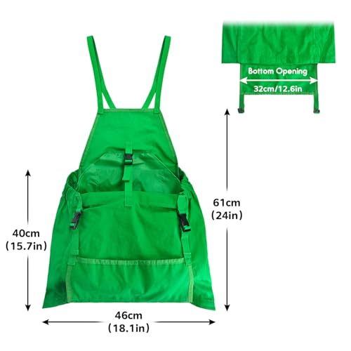 Gardening Apron Harvest Apron with Pockets, Green Garden Apron, Adjustable Waist Belt - color: Cross Back Apron