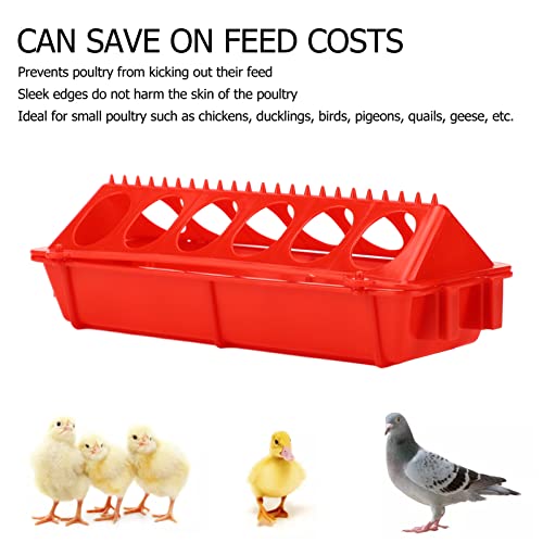 Poultry Feeder, Chick Feeder 12 Holes Flip Top Multipurpose | Pigeon Feeders Small Poultry Feeding Dispenser for Chicken, Duckling, Pigeons, Parrots, Birds, Duck