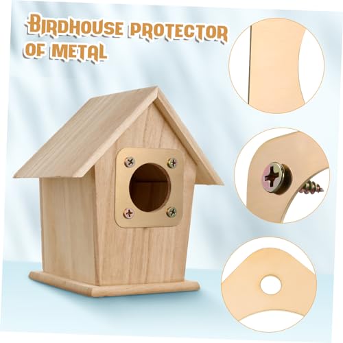 8pcs Predator Guards for Birdhouses Metal House Protector Screws Ventilated Round Hole Design
