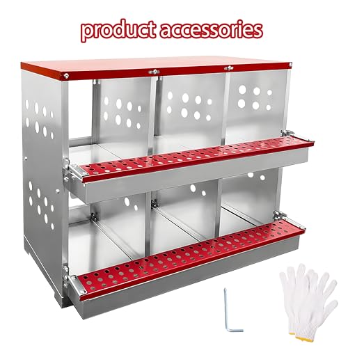 XINYI Chicken Nesting Boxes for Laying Eggs,Metal Coop for 6 Chickens,Roll Away Nesting Boxes,Easy Egg Collection,Brooder Box for Rabbit,Squirrel,Parakeet,Owl,Cockatiel,Robin - size: 23.6"L x 11.0"W x 24.8"H