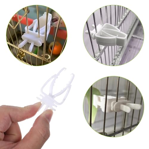 Ouligay 10 Pcs Bird Cage Food Holder, Millet Holder for Bird Cage, Parrot Fruit Vegetable Clips Plastic Bird Feeder Clip for Budgie Parakeet Cockatiel Macaw Conure Cockatoo Small Birds