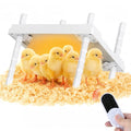 12"x12" Chick Heat Plate with Remote Precise Temperature Control | Adjustable height and angle, anti-tip frame, 30W low-energy heating, supports up to 20 chicks, ideal for indoor brooding