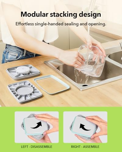 Airtight Food Storage Container with One-Touch Lid, 12-Piece Set (1.3, 2.1, 2.9, 3.6 QT* 3) Stackable Durable BPA-Free for Baking Supplies, Pasta & Systematic Bulk Organization - color: 12 Pcs Set