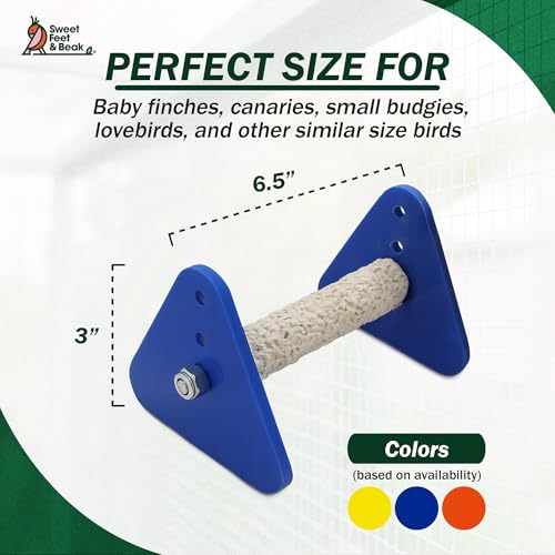 Sweet Feet and Beak Baby Weaning Stand, X-Small Training Bird Perch | 3 Adjustable Heights, Training & Play Stand, Easy to Clean, Handmade in USA, For Baby Finches, Canaries & Small Budgies - size: Extra-Small