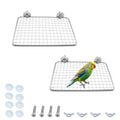 2 Pack Parrot Perch Platform,7.9x5 in Stainless Steel Shelves for Bird Cage,Flat Platform Training Stand Small Animals Cage Accessories, Lovebirds,Parakeets,Budgies, Conures, Cockatiels