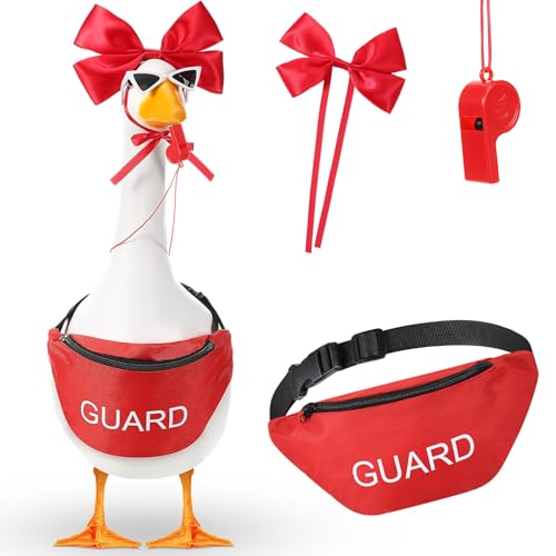 Bikini Porch Goose Outfits with Sunglasses and Swimming Tube for 23" Summer Goose Costume Garden Patio Statue Decor(Coach) - style: Coach