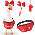 Bikini Porch Goose Outfits with Sunglasses and Swimming Tube for 23" Summer Goose Costume Garden Patio Statue Decor(Coach) - style: Coach