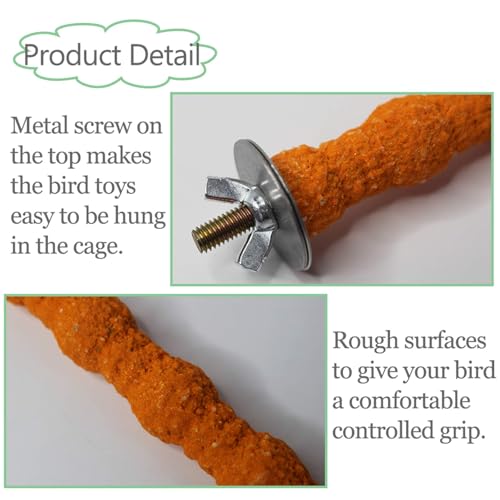 kathson 5 PCS Bird Perch Parrot Stand Cage Accessories Natural Wooden Stick Paw Grinding Rough-surfaced Chew Toy for Cockatiels,Cockatoo,Lorikeet,Conure,Parakeet (Random Color,6.29inch) - size: 5PCS,6.29inch