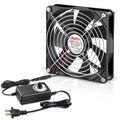 Wathai 140mm AC Fan 110V 120V Variable Speed for Reptile Cabinet Cooling | Variable speed 140x25mm AC plug fan delivers 105 CFM airflow. Ideal ventilation for DIY biltong box, reptile cage cabinet - size: 140mm