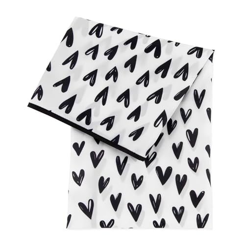 Bumkins Baby Splat Mat for Under High Chair, Babies Toddlers Eating Mess Mat, Waterproof Reusable Cloth for Arts and Crafts, Playtime Mat for Kids, Floors or Tables, Fabric 42inx42in, Black Hearts - color: A2 Hearts