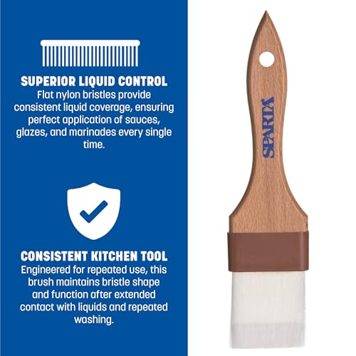 SPARTA 4039700 Nylon Wide Brush, Flat With Nylon Bristles, 2 Inches, Brown - size: 2" Wide Brush