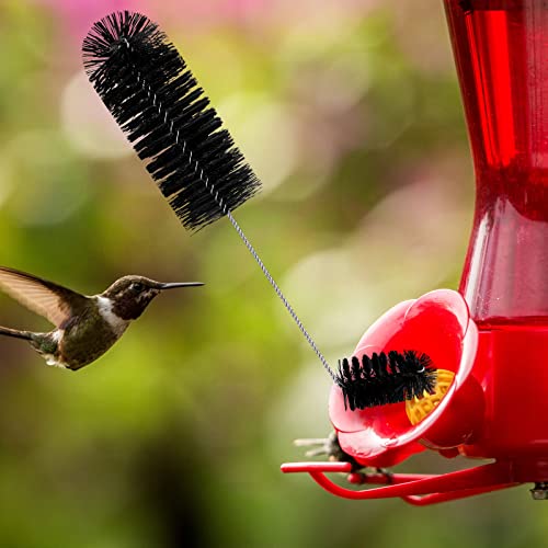 Hummingbird Feeder Cleaning Brush 19 Pieces 3 Size Mini Nylon Double Headed 2 in 1 Hummingbird Brush Hard to Reach Places Tiny Cleaning Kit(Black) - color: Black