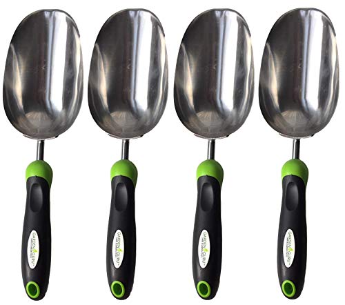 Garden Guru Super Strong Garden Scoop Trowel Shovel Transplanter - Stainless Steel - Rust Resistant - Ergonomic Grip - Perfect Hand Shovel for Gardening Transplanting and Digging (4 Pack) - size: 4 Pack, style: Stainless Steel