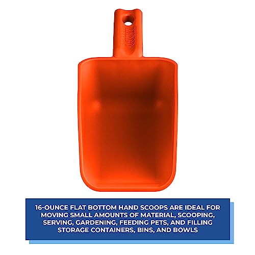 Vikan Remco 63007 Color-Coded Plastic Hand Scoop - BPA-Free Food-Safe Kitchen Utensils, Restaurant and Food Service Supplies, 16 oz, Orange - color: Orange, size: 16 ounces
