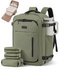 LOVEVOOK Travel Backpack for Women Men with Garment Bag, 50L Carry on Backpack as TSA Personal Item Flight Approved, Luggage Daypack Fits 17.3" Laptop, Overnight Business Weekender Travel Essential - color: Green, size: 50L-18.3 Inch-4Pcs