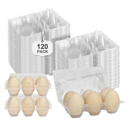 Pintuson Large 120 Pack Jumbo Egg Carton - 6 Count Duck Cartons Bulk - Exact Large Half Dozen - color: Large-120PK-6CT