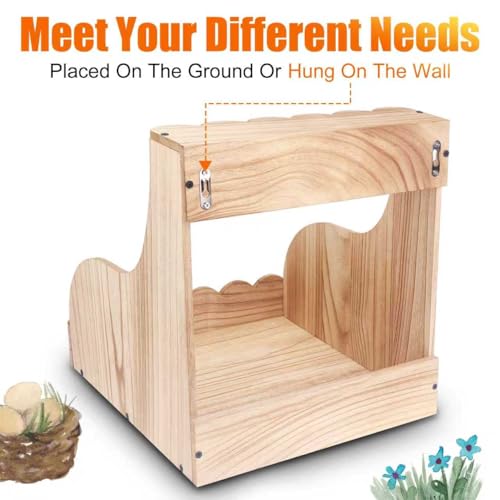Wood Chicken Laying Eggs Boxes,Single Compartment Hens Nesting Box(13.75" L x 13" W x 14.5" H),Big Duty Laying Nest Box for Duck Birds Poultry, Easy Assembly