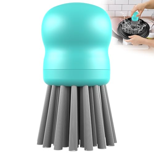 Mini Dish Brush for Cleaning Chicken Shredder, Long Bristles, 1Pack | Palm Brush Dish Scrubber with Ergonomic Grip, Long-lasting Nylon Bristles, Kitchen Brush for Washing Dishes, Pans, Pots, Sink - color: Mint Green