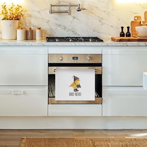 Bird Gifts Kitchen Towels - Bird Nerd Decorative Waffle Dish Towels, Birding Gifts Hand Towel, Birding Tea Towel, 16x24 Inch - color: Bird Nerd