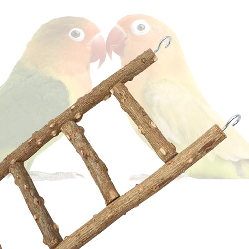 Natural Pepper Wood Parrot Ladder - Bird Climbing & Chewing Toy, Cage Accessory for Parrots, Parakeets, Cockatiels - size: 15.7 × 3.9 Inch