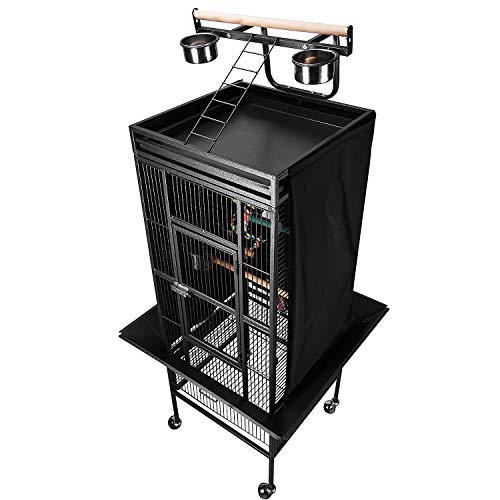 Colorday Good Night Bird Cage Cover for Large Bird Cage with Play Top (Patented), Black 61" - color: Black, size: 18.0"L x 18.0"W x 61.0"H