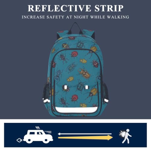 Kids Backpack Elementary Middle School Bags for Boys Girls | Travel, Daypack, Lightweight, Waterproof, with Reflective Strip - color: Multi 8