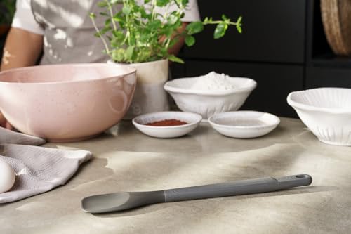 Zyliss Spoontula - Sustainable Wheatstraw/Silicone Cooking Spoon - Spoon Spatulas For Nonstick Cookware - Spatulas Silicone Heat Resistant - Dishwasher Safe - 11.7" x 2.4", Beluga Grey, Medium - style: Spoontula (Medium)