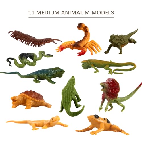 32PCS Desert Animals Figures, Realistic Lizard Reptile Toys for Kid | Desert Animal Figurines Set, Ideal for Diorama, School Projects, Sensory Play, Birthday Gifts, Cake Toppers, Non-toxic - style: Reptiles