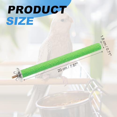 Bird Perch Stand, Colorful Paw Grinding Stick, Wood Rough-surfaced Perch Parrot Stand 20 x 1.8 Cm, (Green, 2 Pcs), Intended for Home/Animal Parks/Pet Stores - color: Green, size: 20 x 1.8 cm / 7.87 x 0.71 inch